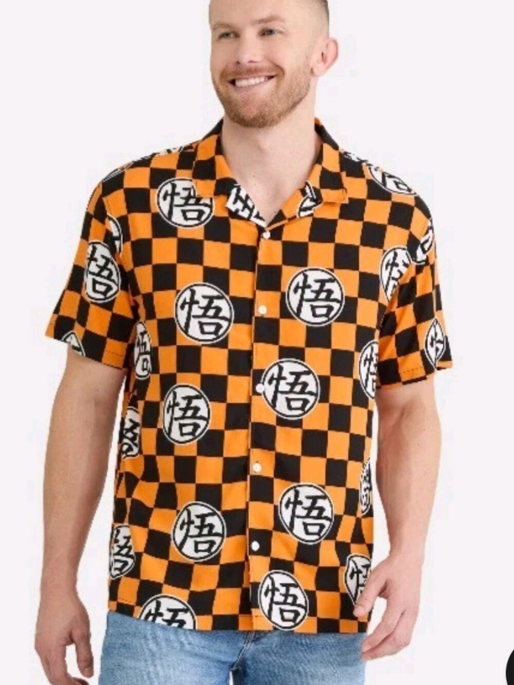 Dragon Ball Z Short Sleeve Button Down Shirt Size Medium New